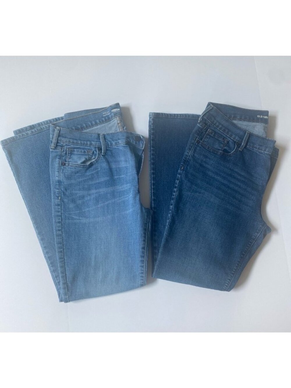 2 pc Bundle Old Navy Women’s Denim Blue Jeans Bootcut Size 10 Petite/Short